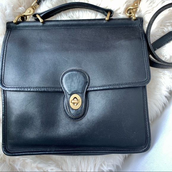 Vintage Coach Medium Black Leather Station Satchel - Picture 16 of 16